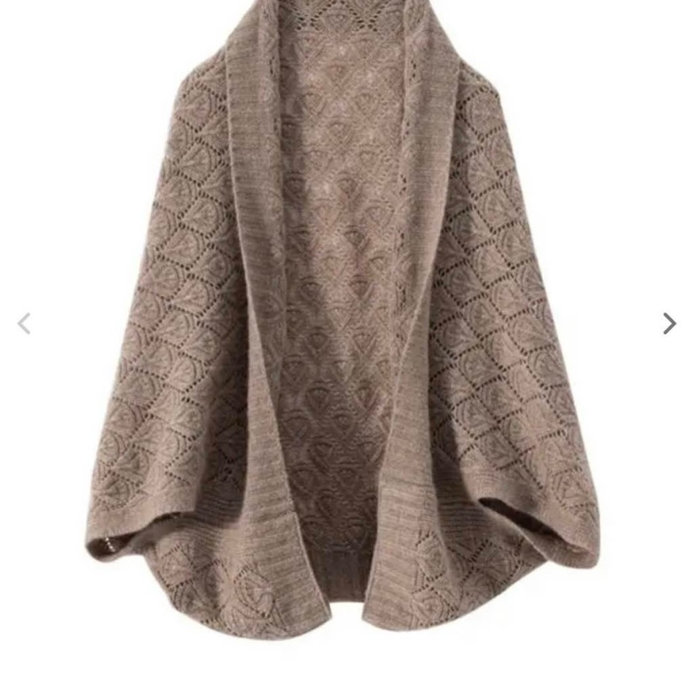 NWOT 100% Cashmere FIBFLX Open Front Poncho One Size